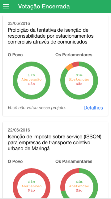Android application Parlamentar Online screenshort