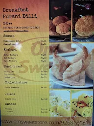 Om Sweets menu 3