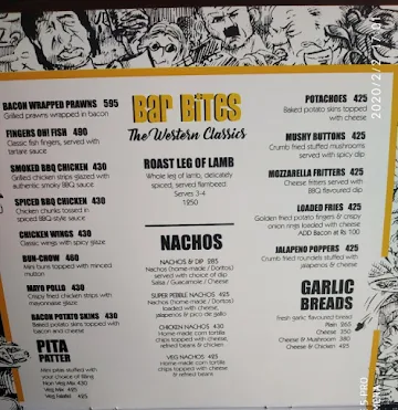 Pebble Street menu 