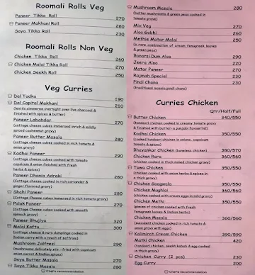 Capital Restaurant menu 