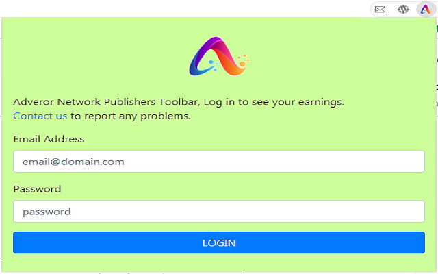 Adveror Publishers Toolbar chrome extension