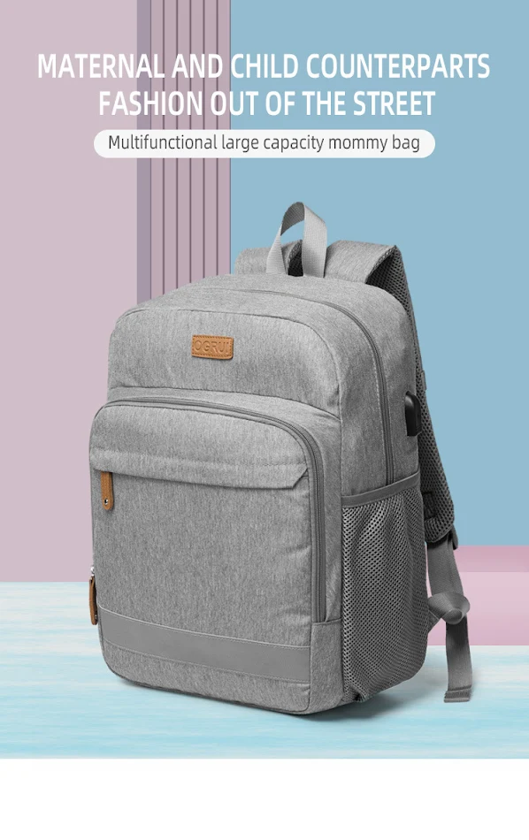 Sac à Dos Multifonctionnel Imprimé pour Maman et Bébé Grand Espace et Organisation Idéale pour Couches et Accessoires de Puériculture