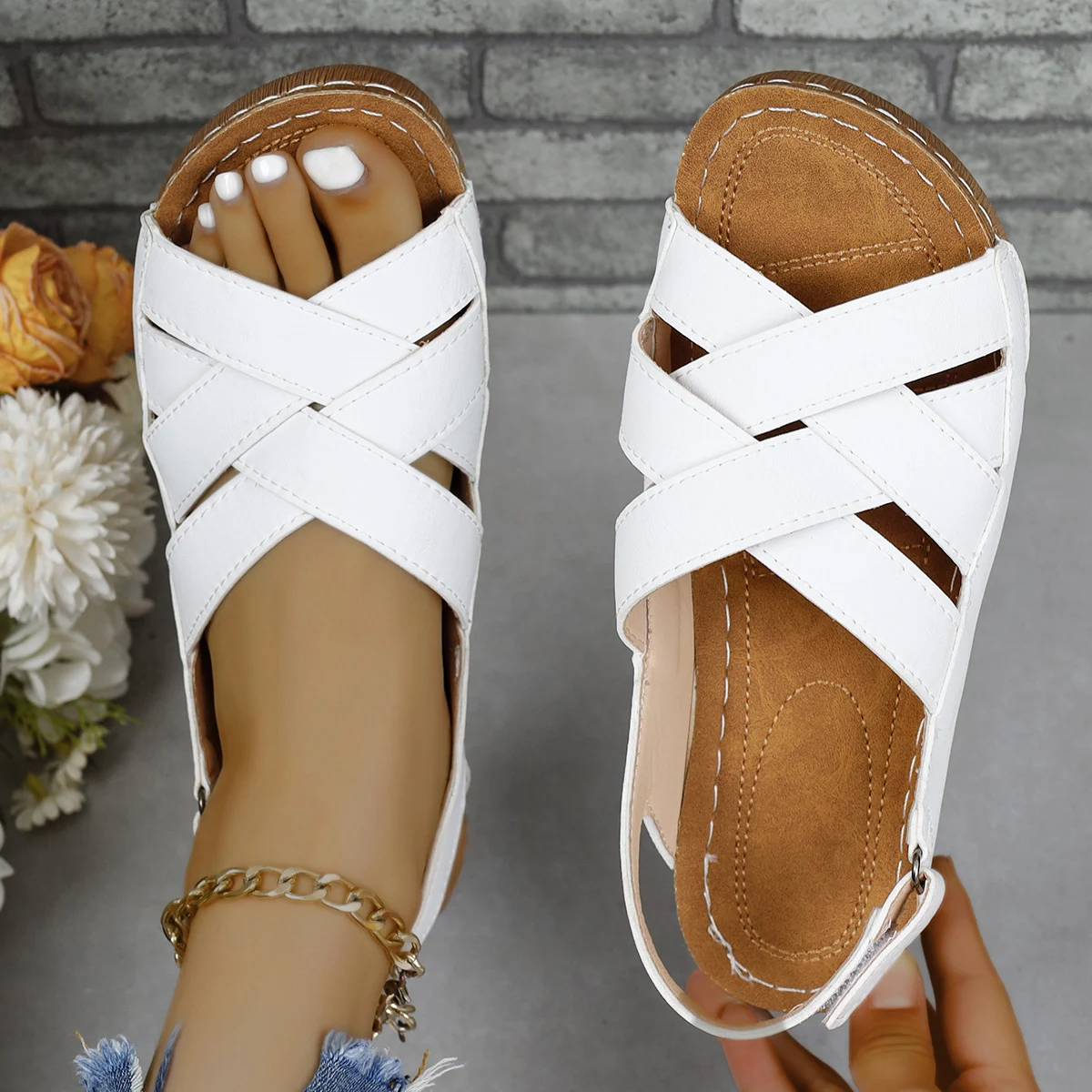 Title 3, Zomer sleehak platform sandalen voor dames in g...