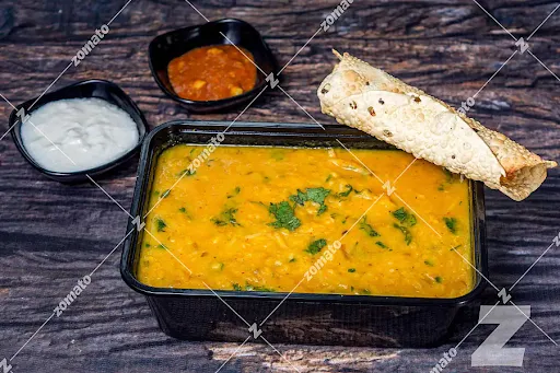 Dal Khichdi With Papad Rice Bowl