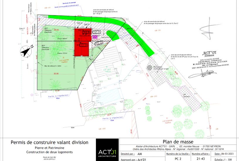  Vente Terrain à bâtir - 563m² à Dardilly (69570) 