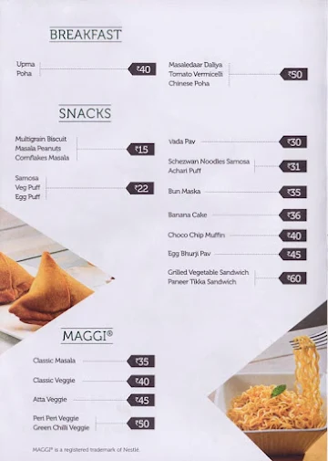 Chai Point menu 