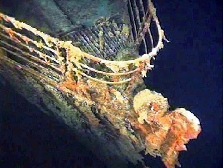 The port bow railing of the Titanic lies in about 4,000m of water about 643km east of Nova Scotia. File photo.