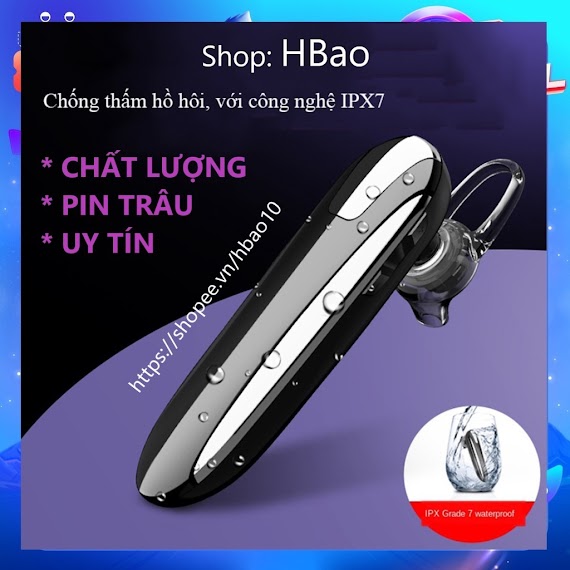 [Tặng Tai Phụ] Tai Nghe Bluetooth X8 Nhét Tai Không Dây Một Bên Tai True Wireless Chống Nước Đàm Thoại 48H Nghe Nhạc 36H