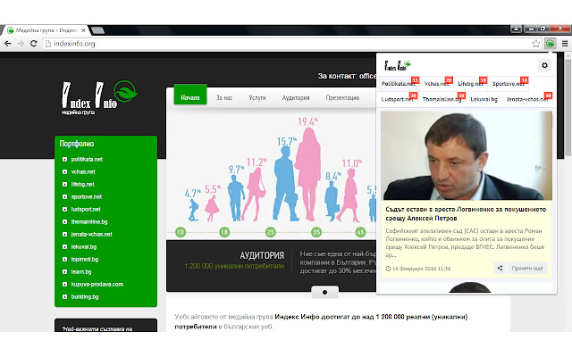 Новините днес - Индекс Инфо Chrome Extension chrome extension