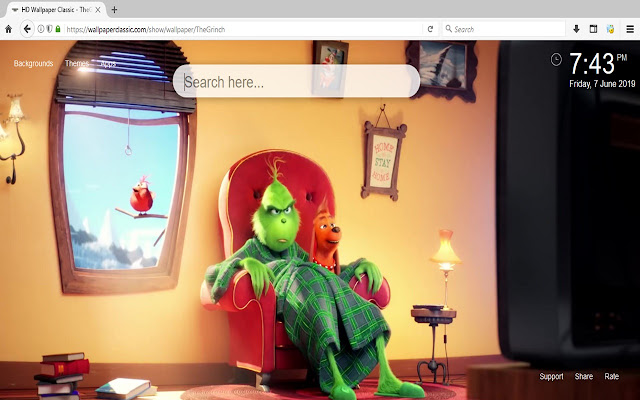 The Grinch HD Wallpaper Tema Tab Baru