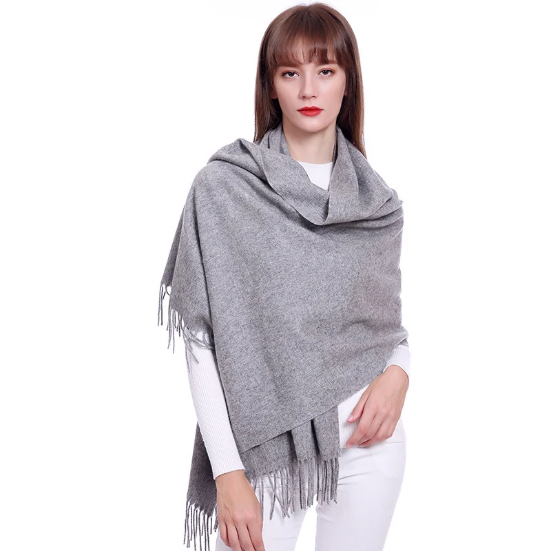 Title 2, Womens Solid Color Lambswool Fringe Bib