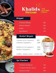 Khalids Biriyani menu 1