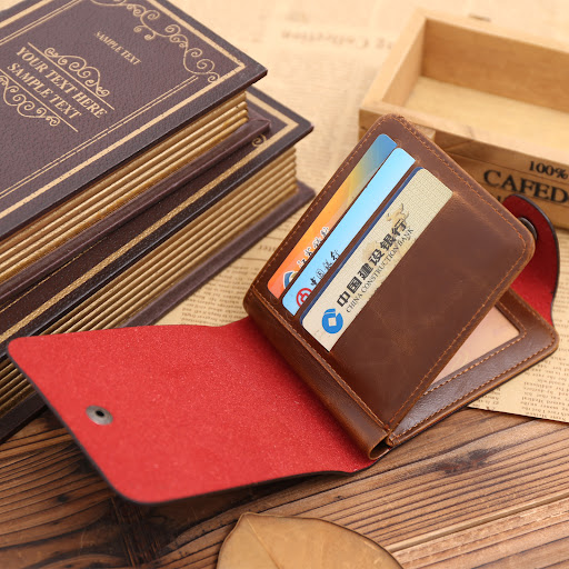 Title 5, Retro casual tri-fold wallet card holder, compa...