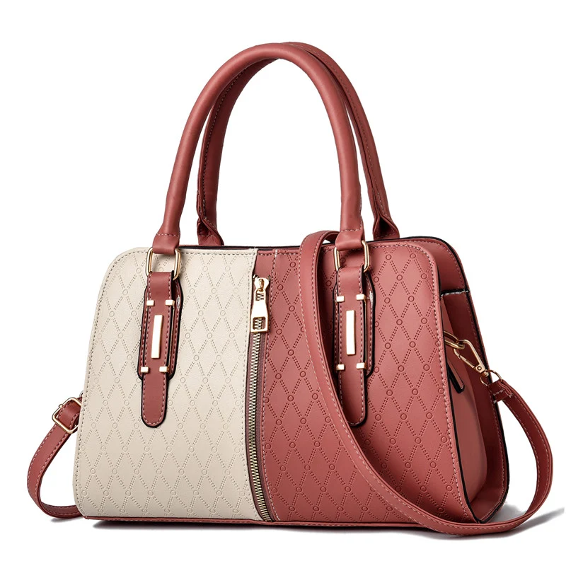 Damenhandtasche mit modischer Farbabstimmung, europäisch-amerikanischem Flair und großem Fassungsvermögen. Perfekt für den Alltag und stilvolle Auftritte.
