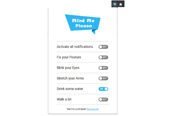 Mind me please chrome extension