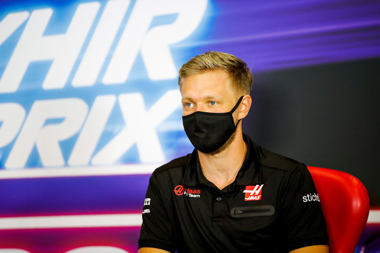 Kevin Magnussen of Denmark and Haas F1 talks in the Drivers Press Conference during previews before the F1 Grand Prix of Sakhir at Bahrain International Circuit on December 3 2020 in Bahrain.