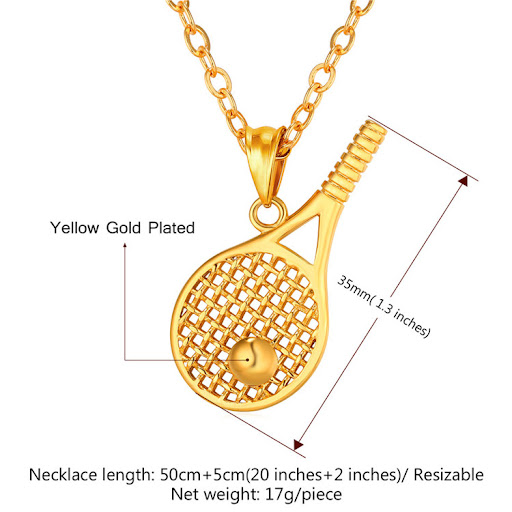 Title 1, Stainless steel jewelry tennis racket necklace ...