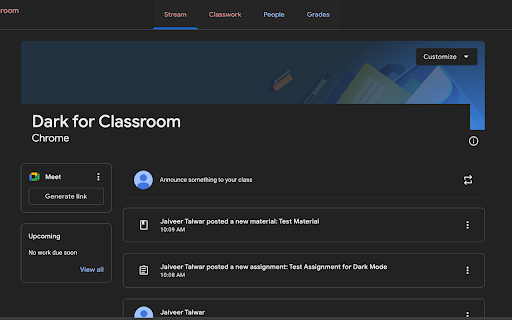 Darkmode for Classroom