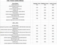 The Food Guru menu 1