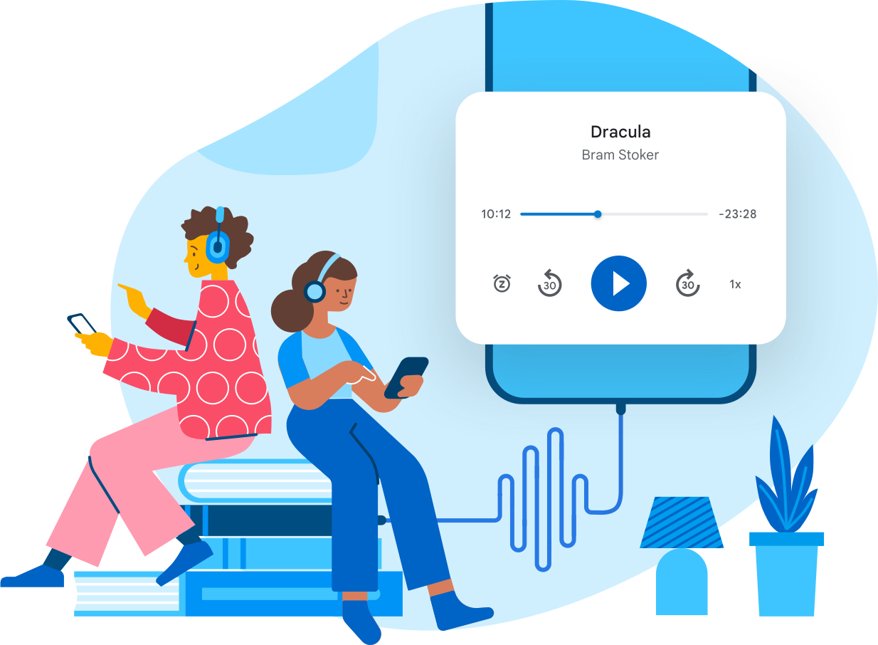 Audiolivros com narração automática — Crie audiolivros com o