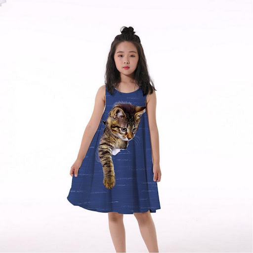 Title 16, Girls 3D Rainbow Print Nightdress, a comfortab...