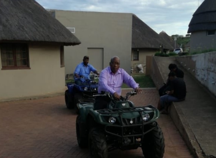 Jacob Zuma takes time out to relax in an otherwise fraught post-presidency year.