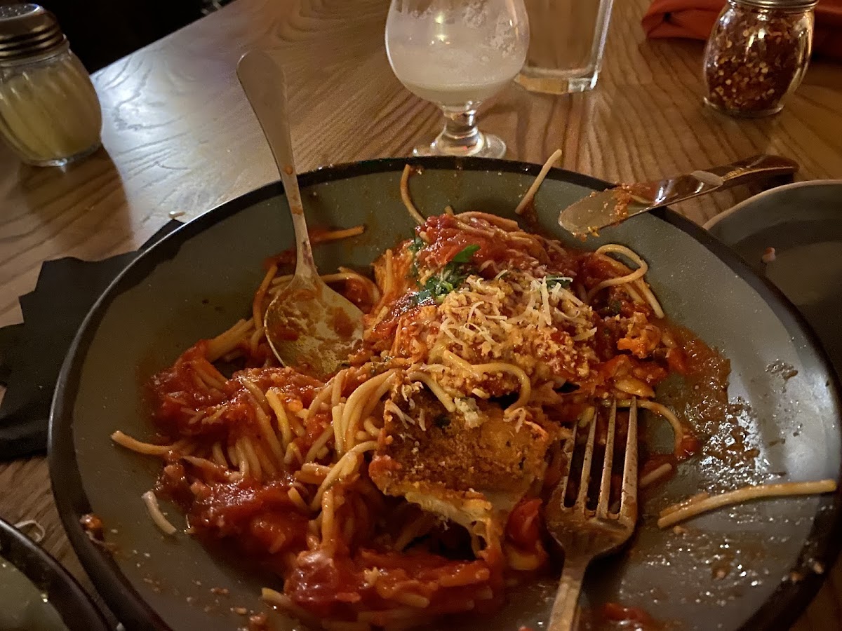 Gf Chicken parm was thr best ive ever had! The pasta was cooked perfectly!