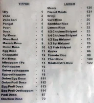 Sri Kumaran Chettinadu Hotel menu 1