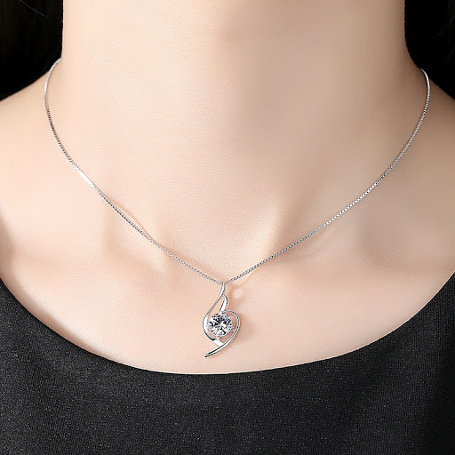 Title 4, S925 Sterling Silver Heart Necklace for Women, ...