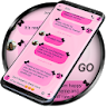 SMS Theme Ribbon Black - pink icon