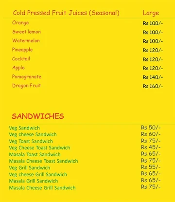 OV Juicery And Food menu 