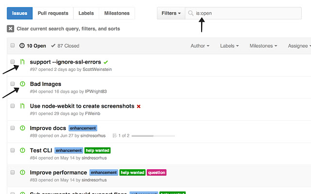 Show All GitHub Issues chrome extension