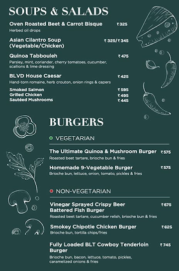 Blvd Club menu 