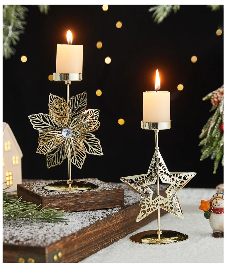 Title 3, Romantische Kerstmis smeedijzeren kandelaar, ka...