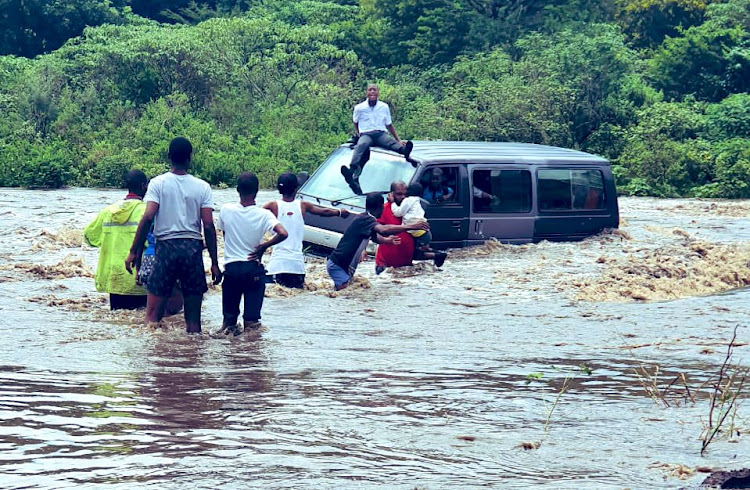 17 primary pupils saved from being washed away after a taxi driver attempted to cross an overflowing low-lying bridge on Friday, just before 3pm, at the Ndabayakhe area, in Empangeni, north of KwaZulu-Natal.