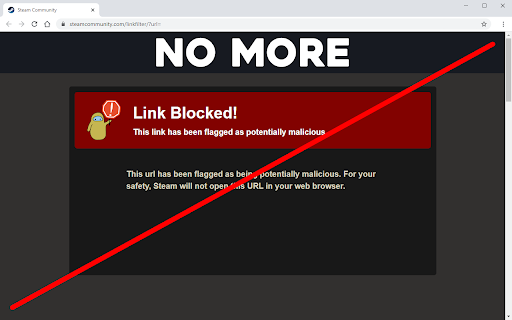 Disabling Steam external link filter