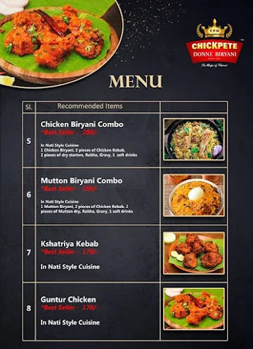 New Chickpete Donne Biryani menu 
