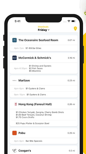 DineDeals Happy Hour Drink  Food Specials