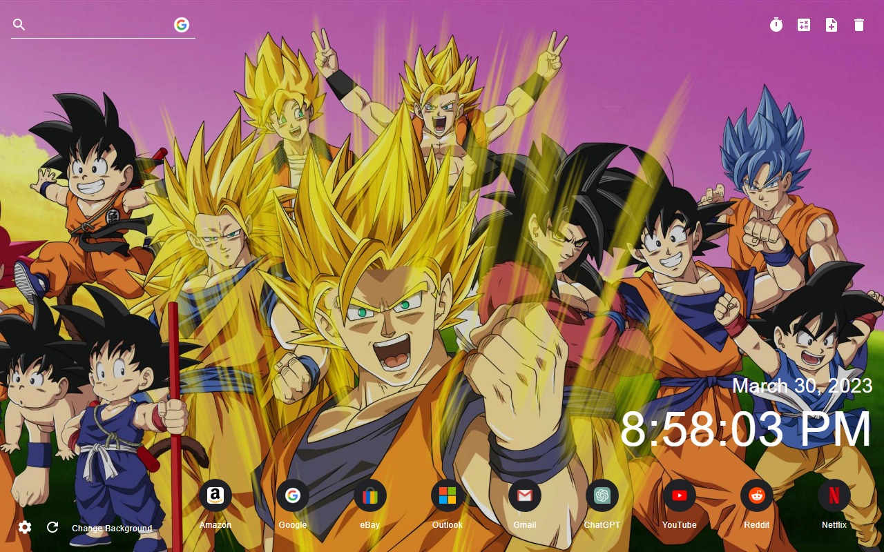 Goku New Tab Preview image 6