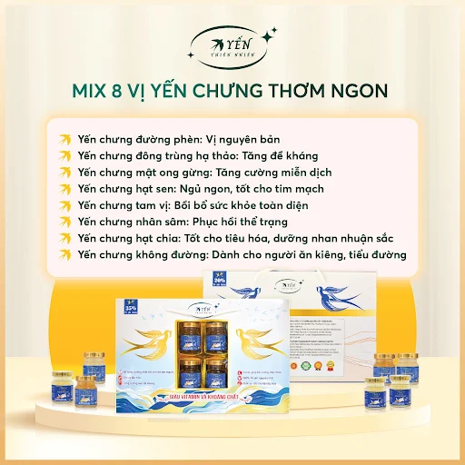 Tổ Yến chưng mật ong - gừng lát 35% Yến Thiên Nhiên Hộp 6 hũ