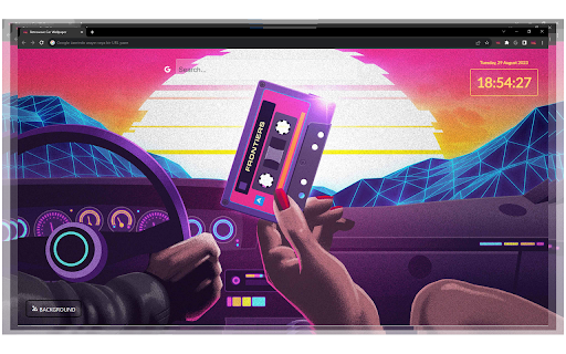 Retrowave car New Tab