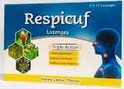 Kẹo Ngậm Respicuf Lozenges Bạc Hà Chanh Mật Ong Hỗ Trợ Ức Chế Ho, Giảm Đau Họng, Nghẹt Mũi Hộp (24 Viên)