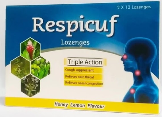 Kẹo Ngậm Respicuf Lozenges Bạc Hà Chanh Mật Ong Hỗ Trợ Ức Chế Ho, Giảm Đau Họng, Nghẹt Mũi Hộp (24 Viên)