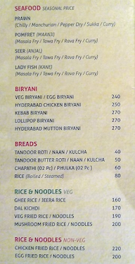 Sindhoora Chairmen's menu 2