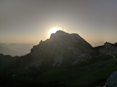 Sun goes behind Wendelstein