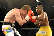 Patrick Mukala and Ryno Liebenberg during the Four Go To War  bout at Emperors Palace  in Johannesburg last year. 