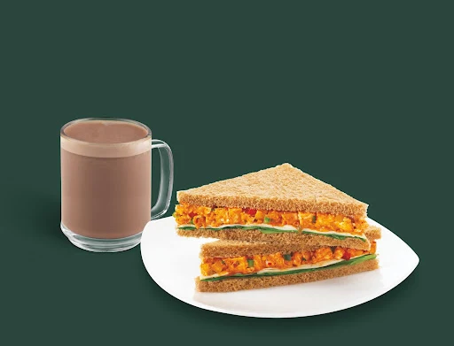 Tall Signature Hot Chocolate With Tandoori Paneer Sandwich