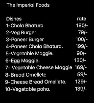 The Imperial Food menu 1