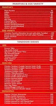 Saira's menu 3