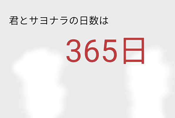 「君とサヨナラの日数は365日」のメインビジュアル